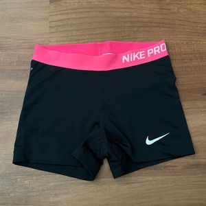 Nike PRO DRI-FIT Shorts Black & Hot Pink Size Medium